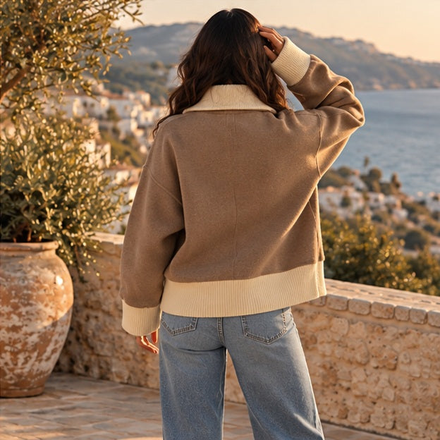 Éloïse Contrast Zip Knit Jacket — view 4