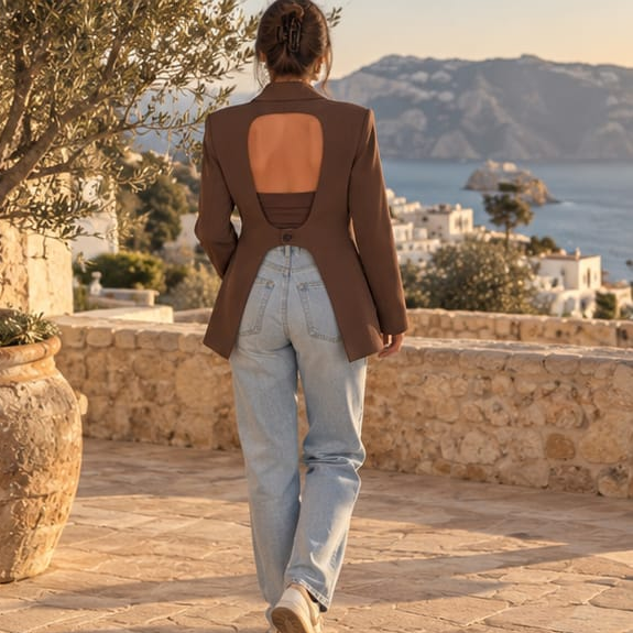 Maëlys Open-Back Blazer