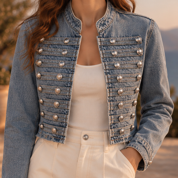 Elviane Military Denim Jacket