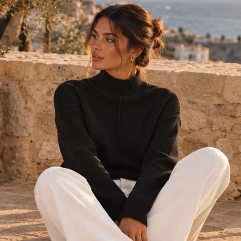 Noéline High-Neck Knit Sweater