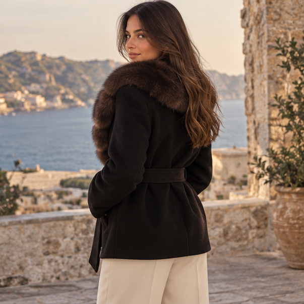 Varelle Fur Collar Coat