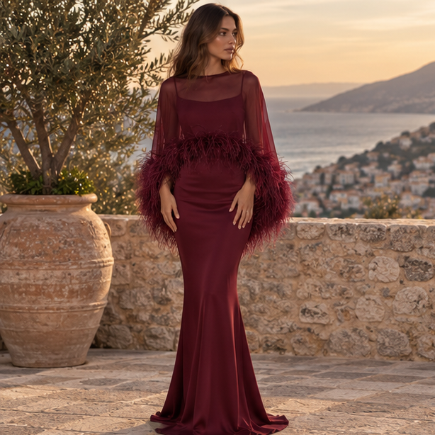 Marcelline Feather Gown