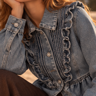 Aveline Ruffle Denim Jacket
