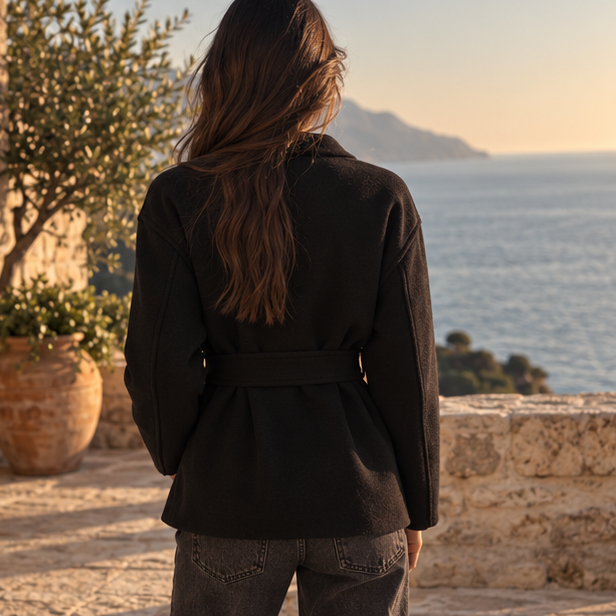 Noirelle Belted Coat