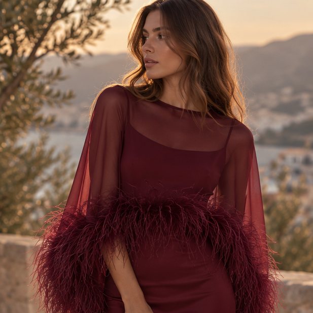 Marcelline Feather Gown