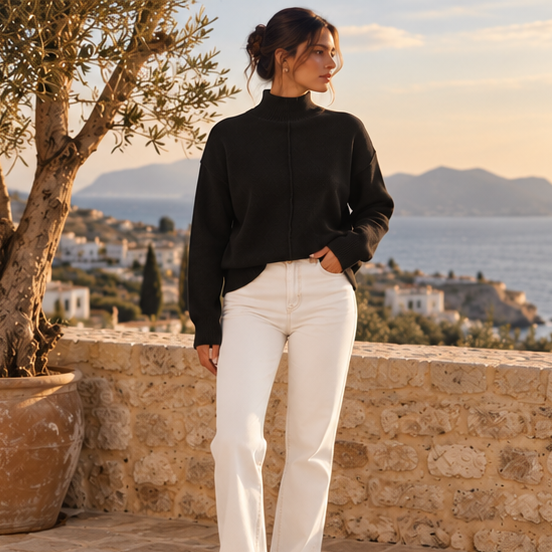 Noéline High-Neck Knit Sweater