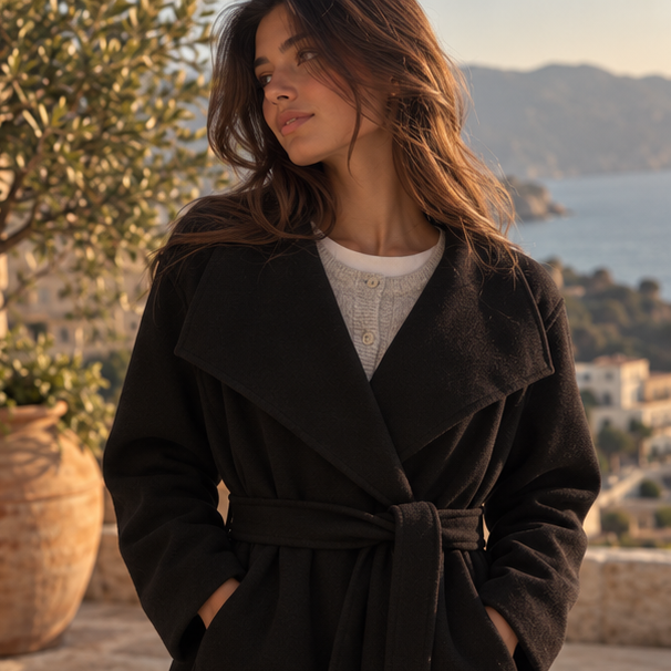 Noirelle Belted Coat