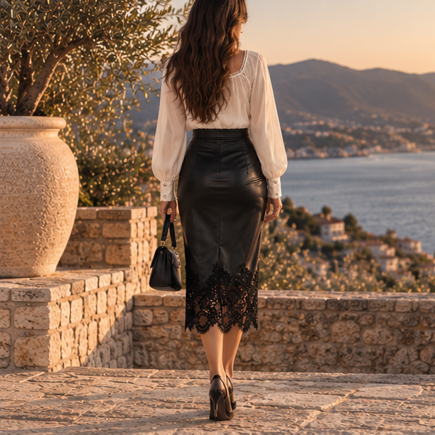 Seraphine Lace Midi Skirt