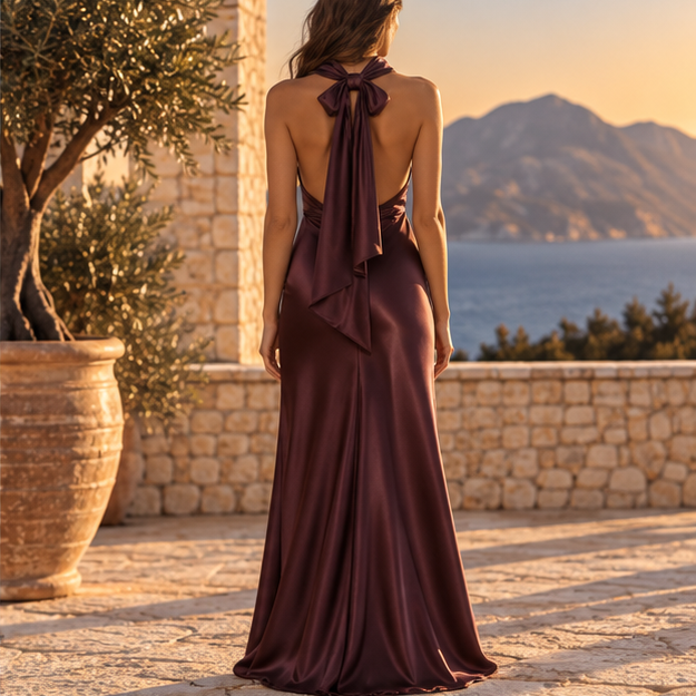 Solenne Satin Maxi Dress
