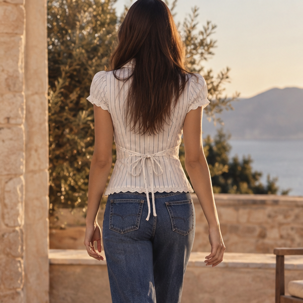 Elviera Lace Trim Blouse