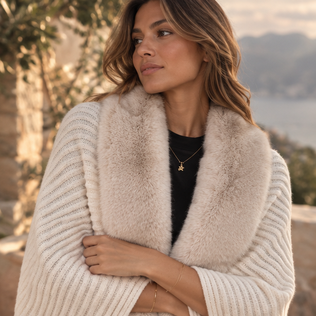 Elviera Faux Fur Cape