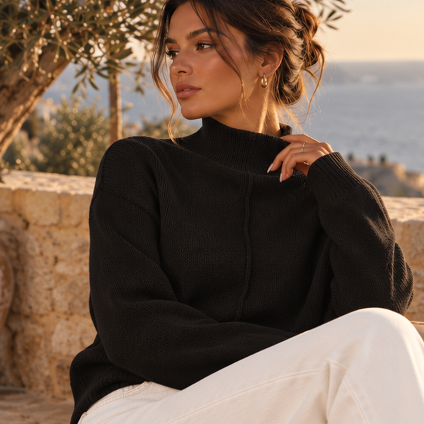 Noéline High-Neck Knit Sweater