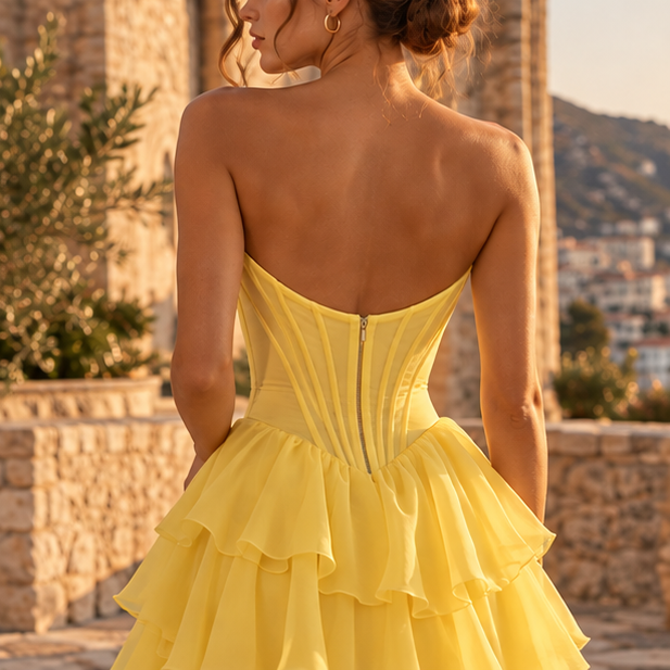Solmira Corset Ruffle Dress