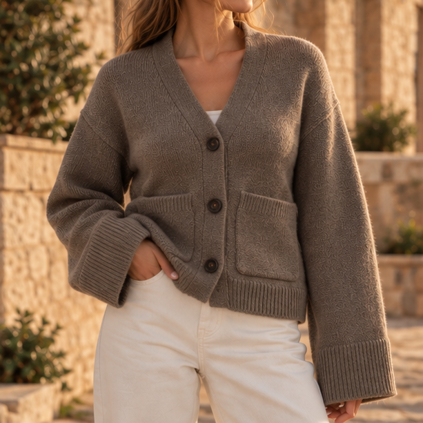 Maëline V-Neck Knit Cardigan