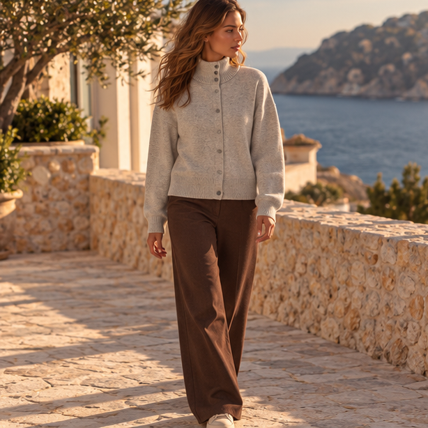 Celestine High-Neck Cardigan