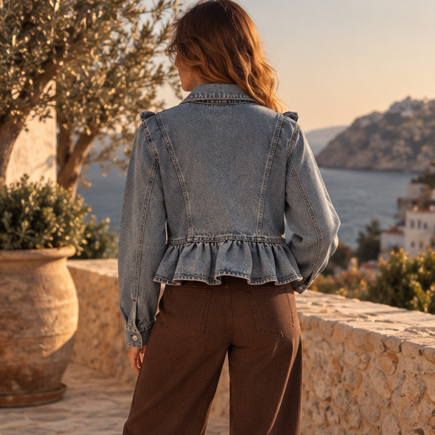 Aveline Ruffle Denim Jacket