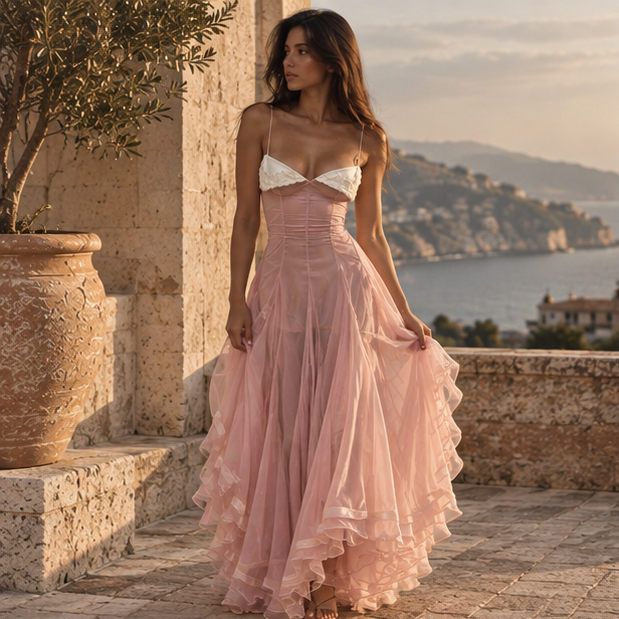 Éloria Rose Chiffon Maxi Dress
