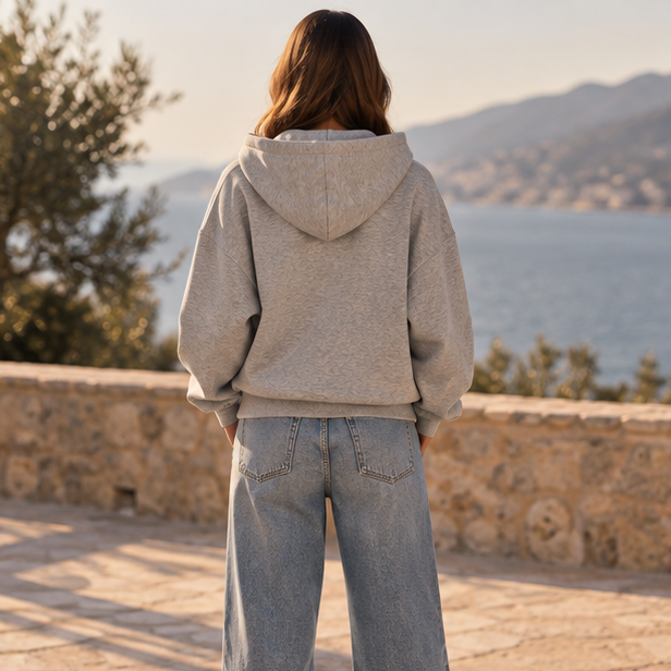 Aveline Grey Zip Hoodie