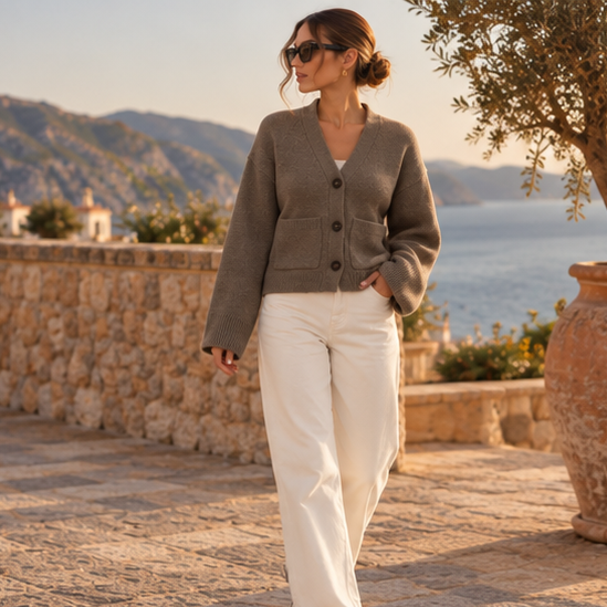 Maëline V-Neck Knit Cardigan