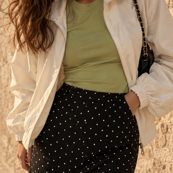 Mireva Polka Dot Midi Skirt