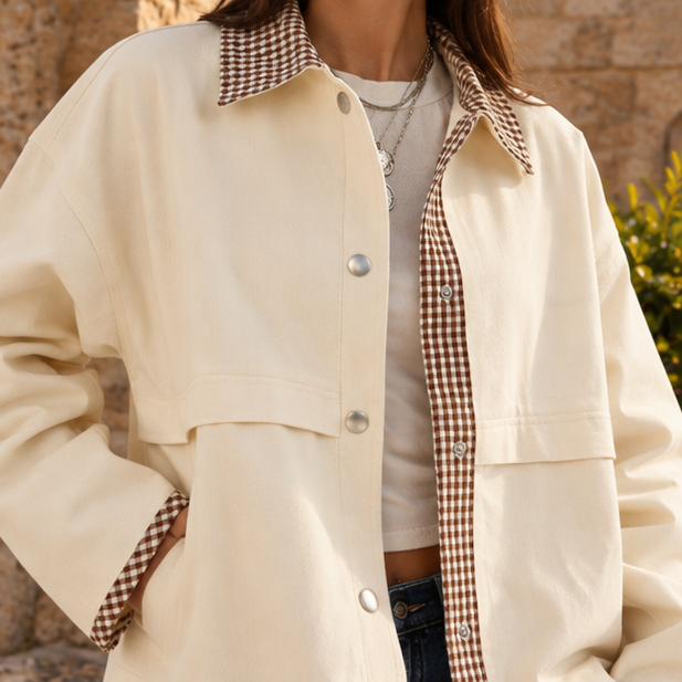 Avelisse Gingham-Trim Jacket