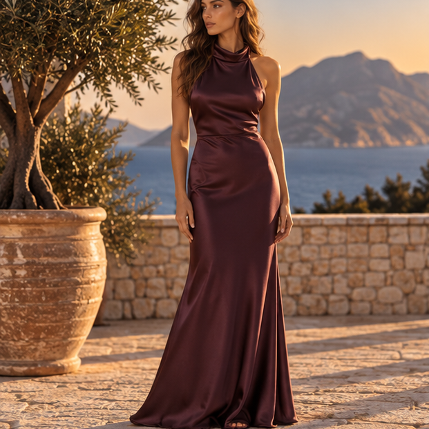 Solenne Satin Maxi Dress