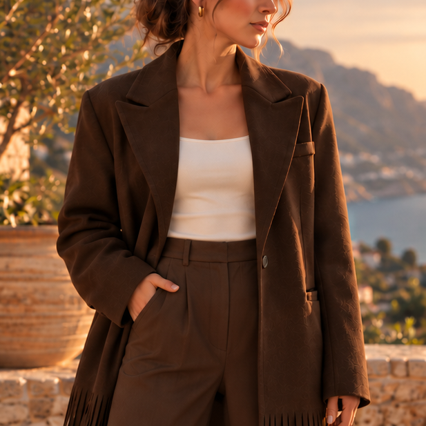 Solenne Fringe Coat