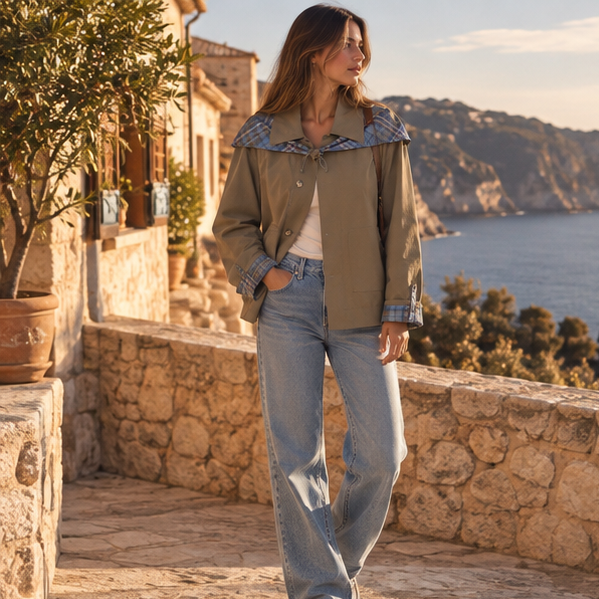Aveline Plaid Cape Jacket