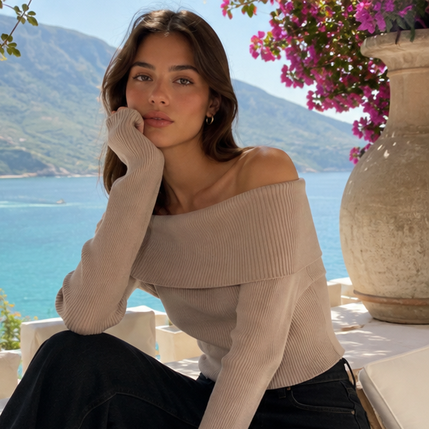ELVÉA Off-Shoulder Knit Top