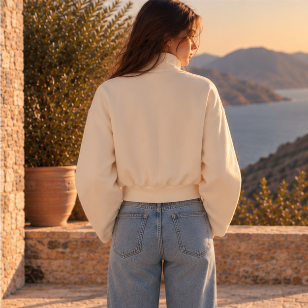 Maëlys Ivory Zip Jacket