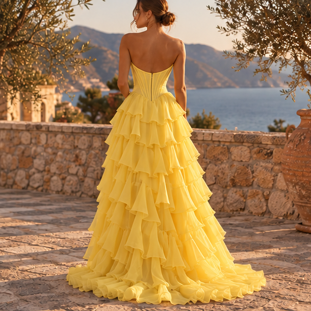 Solmira Corset Ruffle Dress