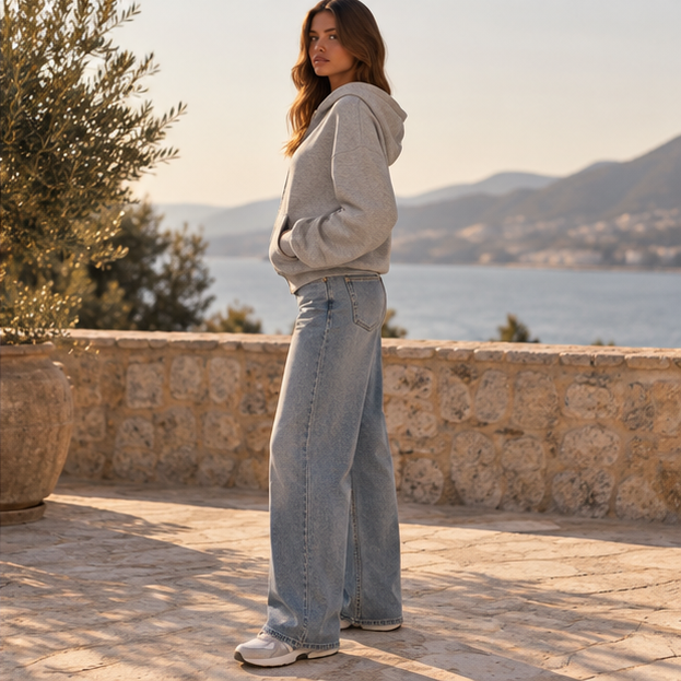 Aveline Grey Zip Hoodie