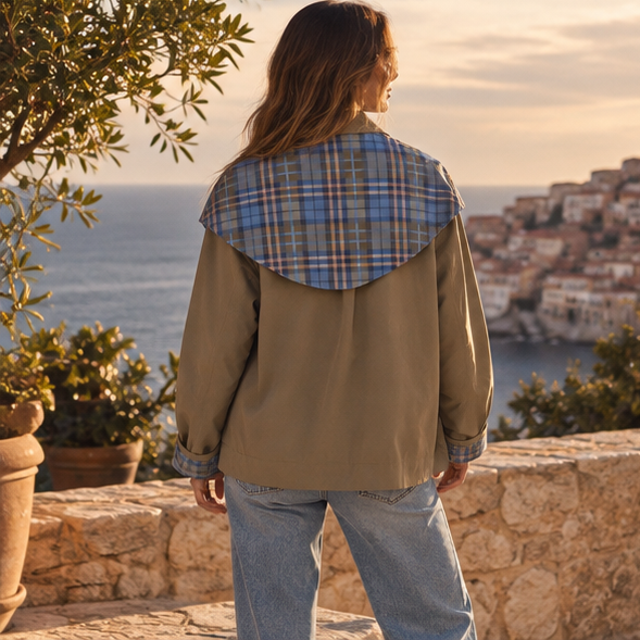 Aveline Plaid Cape Jacket