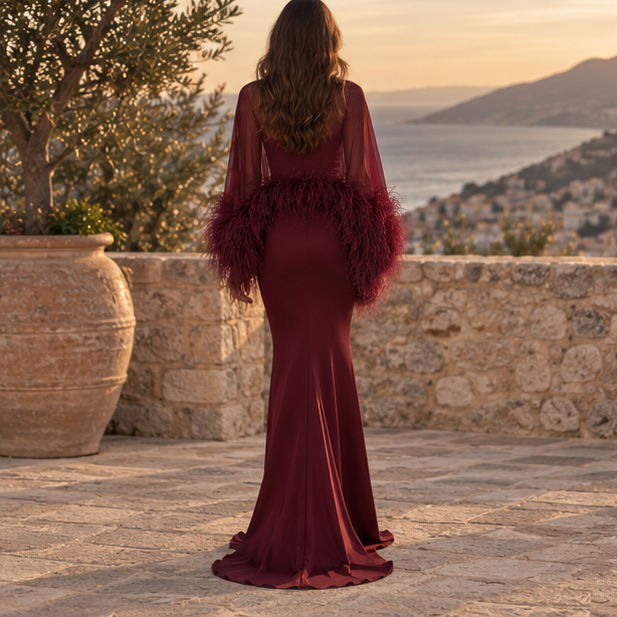 Marcelline Feather Gown
