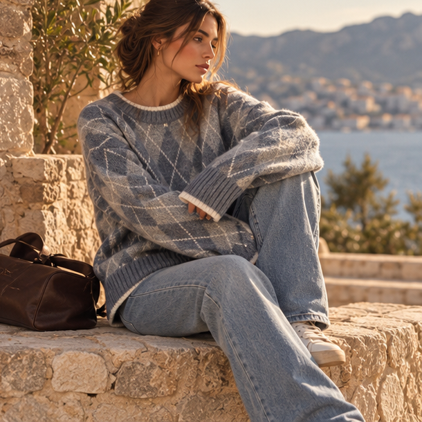 Aveline Argyle Knit