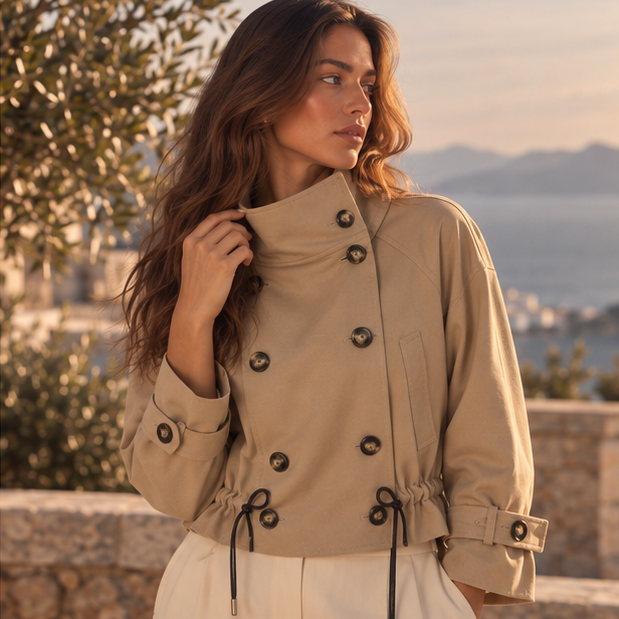 Aurelia Cropped Trench Jacket