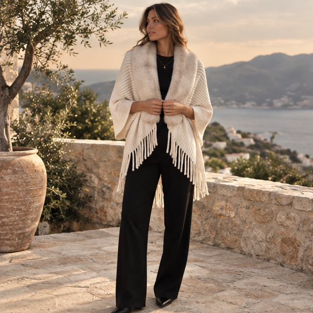 Elviera Faux Fur Cape