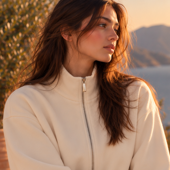 Maëlys Ivory Zip Jacket